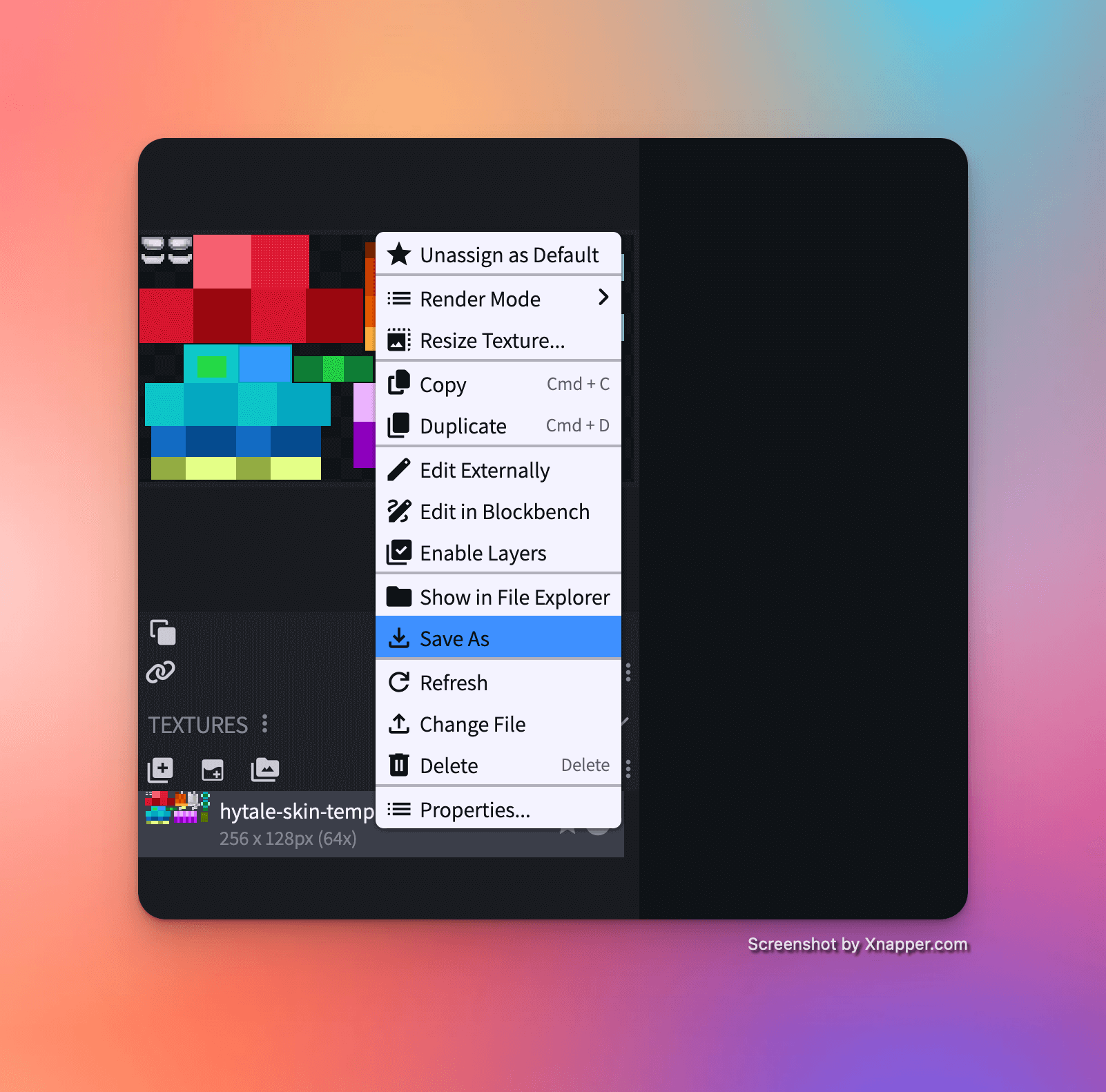 Export Skin Texture Save As Dialog