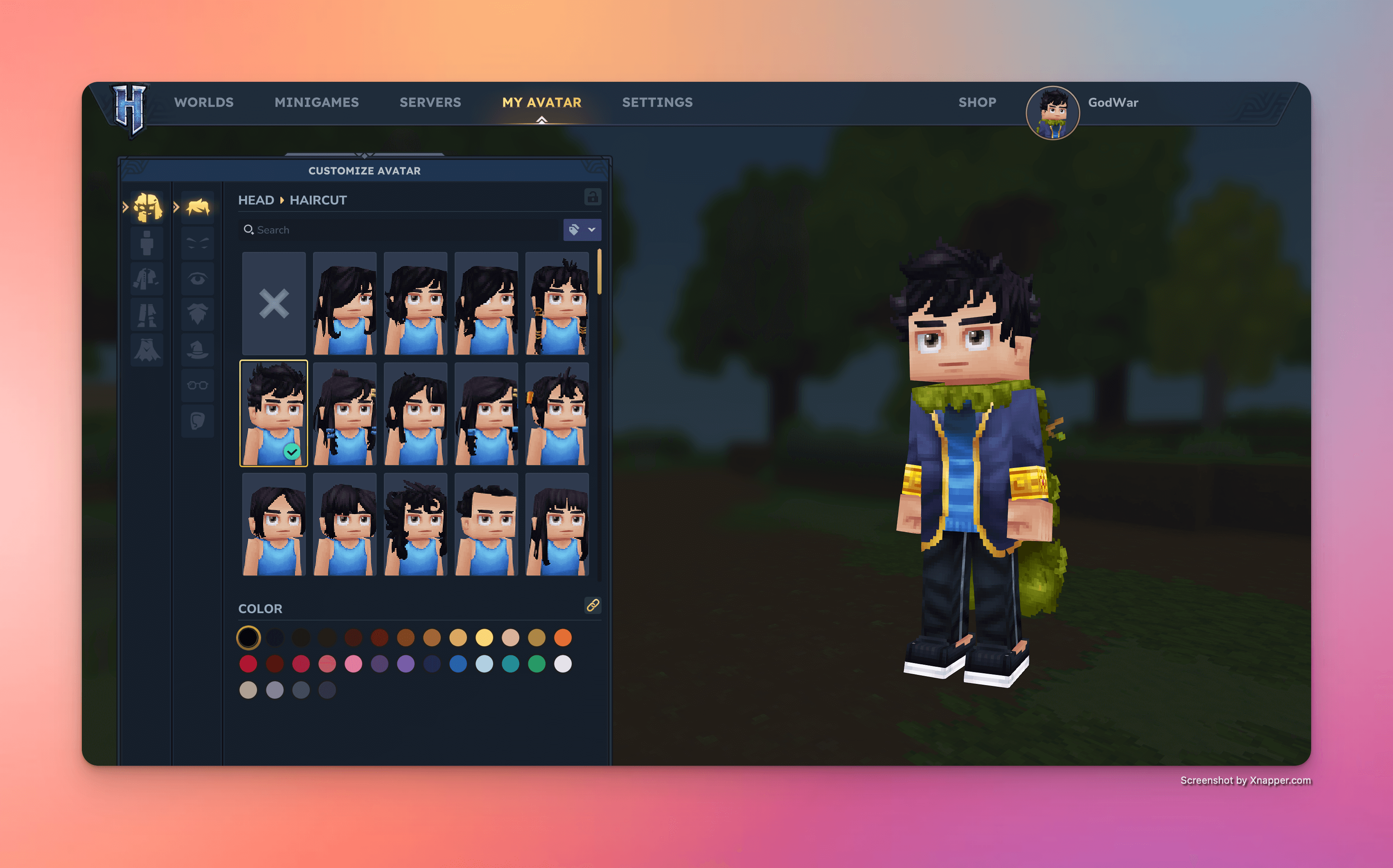 Hytale Avatar Customization Interface