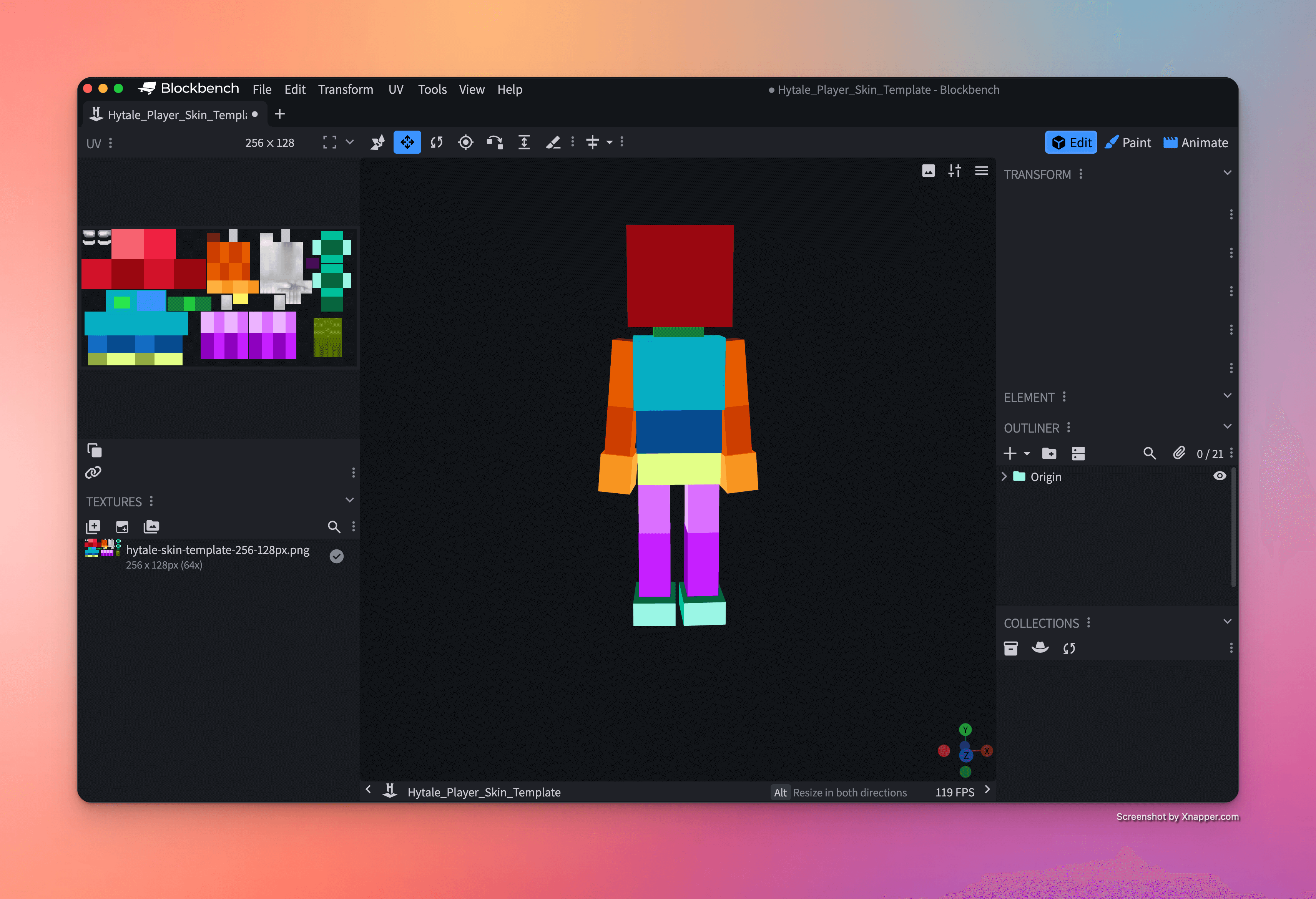 Hytale Skin Texture Applied to Model
